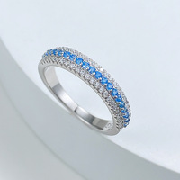 Bague Longlong en Argent S925 avec Diamants Paraiba, Nouvelle Collection 2025, Élégante et Polyvalente, Légère et Luxueuse, 3g, pour Femme