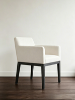 Fauteuil de salle à manger contemporain en tissu avec accoudoirs en chêne pour la maison, le bureau, le bar à domicile, l'appartement et l'hôtel