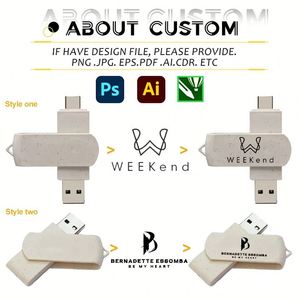 Wheat Straw Biodegradable <b>USB</b> <b>Flash</b> <b>Drive</b> 3.0 Custom 2 in 1 Promotional Business Gift Set - Product Image 3