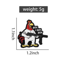 Comédie Animation Personnages Coq Avec Pistolet Émail Pin Pet Phrase Boy I Say Boy Broche Lapel Badge Bijoux Cadeau pour Amis