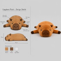 Bantal Boneka Kapibara Super Lembut Isi Kapas PP untuk Istirahat Sehari-hari, Kenang-kenangan, Dapat Dibuat Sesuai Pesanan, untuk Festival, Ulang Tahun, dan Aktivitas