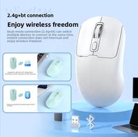M281 Mouse Gaming Ergonomis 2.4G BT Dual-Mode Nirkabel Orientasi Tangan Kanan Optik Isi Ulang Koneksi USB Type-C Plastik