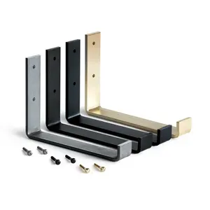 Planken Beugel Metalen Massief Stalen Wand Plank Beugel Diy L <span class=keywords><strong>J</strong></span> Hoek Ondersteuning Zware Industriële Rustieke Drijvende Gietijzer Zwart - Product Image 6