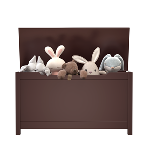 Boîte de rangement en bois pour jouets d'enfants avec charnière sécurisée, <span class=keywords><strong>coffre</strong></span> de rangement couleur café pour salle de jeux, chambre d'enfant et chambre à coucher - Product Image 6
