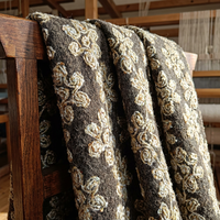 Sac lourd pour filles, fait main, luxueux, avec base marron foncé, motif de vigne dorée, anneau épaissi et broderie bulle tricotée