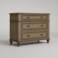 Table de Chevet de Luxe Flexible en Bois Massif avec 3 Tiroirs de Rangement pour Chambre Parentale de Luxe (MOQ Flexible)