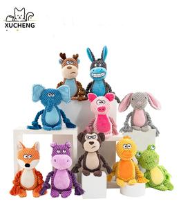 Giocattoli all'ingrosso del cane della corda del cotone di forma animale animali domestici del giocattolo della peluche di addestramento del suono della corda del cigolio del cane che masticano i giocattoli - Product Image 1