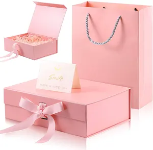 Benutzer definierte Luxus günstigen Preis magnetisch faltbare Geschenk verpackung Box mit Band