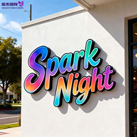 Enseigne lumineuse 3D étanche avec lettres canal intégrées en usine, cadre en aluminium et éclairage frontal pour café-bar