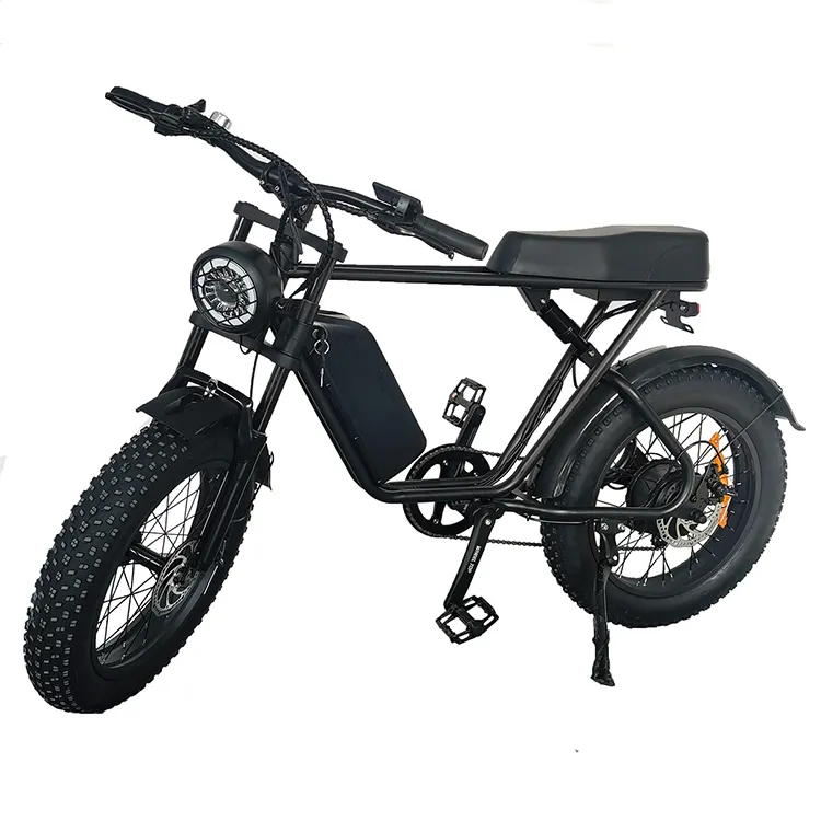 Sıcak satış Averil ebike 20 inç çift süspansiyon retro moped tarzı yağ lastik elektrikli e bisiklet ile saklama kutusu için çin