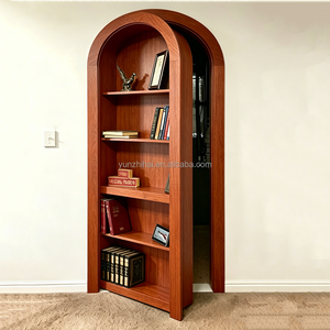 <span class=keywords><strong>Porte</strong></span> de bibliothèque dissimulée en bois naturel avec arche pour bureau et chambre à coucher - Product Image 2