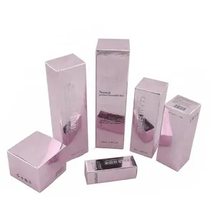 하이 퀄리티 공급 업체 맞춤형 인쇄 접이식 판지 핑크 화장품 종이 포장 상자 광택 상자