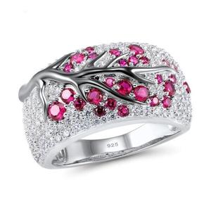 Bague de cocktail émeraude pour femme, en laiton plaqué, micro-pavée, pierres naturelles rondes, motif végétal, bague de fiançailles glamour - Product Image 3