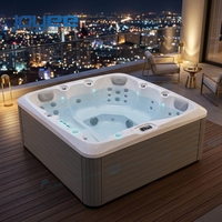 Bain à remous extérieur Hydro Jazzuzi, spa extérieur, baignoire de massage en acrylique JOYEE, piscine de nage extérieure pour 5 personnes
