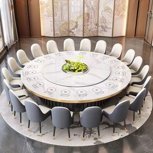 Dingyue <b>Round</b> Dining <b>Table</b> 15 Person Electric Hotel Restaurant Use Fully Automatic Induction Cooker Slab Top - Product Image 1
