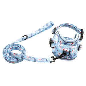 Conjunto de arnés y correa para perro con estampado Floral de lujo, chaleco de poliéster a la moda para Teddy Bichon, equipo para caminar al aire libre, conjunto al por mayor - Product Image 6