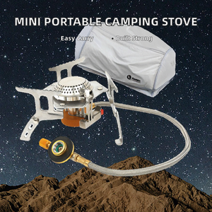 Réchaud à gaz portable mini en acier au butane, pliable, pour camping et alpinisme en extérieur - Product Image 2