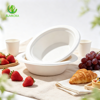 Bol jetable compostable en pulpe de canne à sucre SUMKOKA 20 oz, résistant à la chaleur du micro-ondes, pour restaurants et hôtels