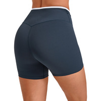 Shorts de sport unis GM pour femmes, taille haute, effet ventre plat, extensibles dans les 4 sens, anti-transparence, pour le yoga, la gym et le cyclisme