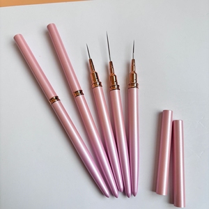 ชุดปากกาเขียนลายเล็บสี<span class=keywords><strong>ชมพู</strong></span> 3 ชิ้น ด้ามจับโลหะ สำหรับวาดลายเล็บแบบฝรั่งเศส ลายเส้น 3 มิติ ชุดแปรงทำเล็บ - Product Image 3