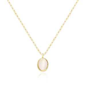 Collar de Moda Lujoso y Retro para Mujer con Colgante de Ojo de Gato y Piedras, Collar de Acero Inoxidable con Baño de Oro de 18K PVD - Product Image 4