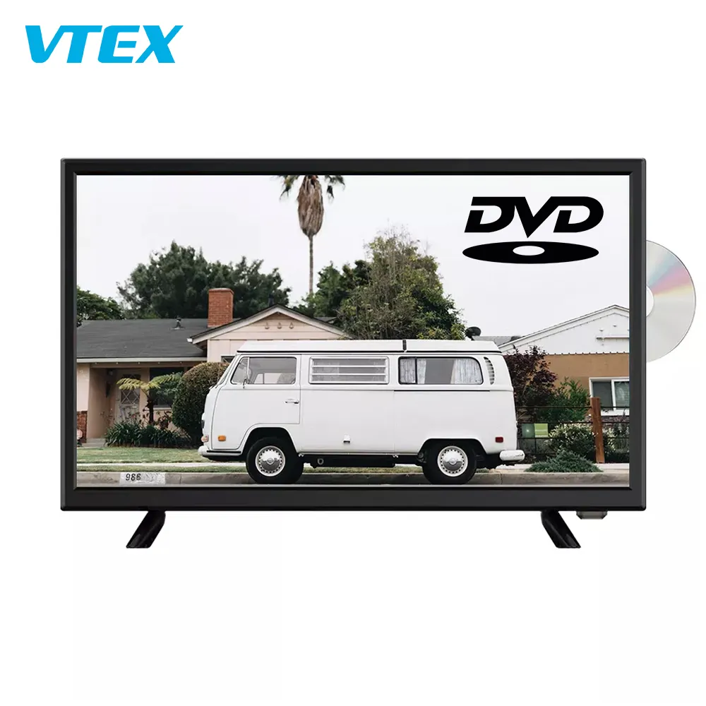 VTEX गर्म बिक्री 19 22 24 इंच Televisor के साथ डीवीडी कार कारवां के लिए आउटडोर डीसी सौर ऊर्जा टीवी