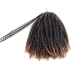Approvisionnement d'usine Offre Spéciale Printemps Twist Crochet Tresses Cheveux Synthétique Profonde Pré Boucle <span class=keywords><strong>Tissage</strong></span> Curl Curly Extension - Product Image 2