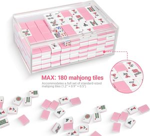 Boîte de rangement durable en acrylique transparent sur mesure pour mahjong avec couvercle pour l'organisation de la salle de jeux à domicile - Product Image 5