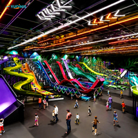 Parque Infantil Interior Multinivel con Toboganes, Gran Parque de Juegos con Toboganes, Tobogán Matrix, Área de Juegos Suave para Niños