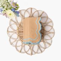 Usine en gros brodé lin coton serviettes tapis de Table nappe personnalisé lin napperon broderie pour mariage avion