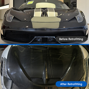 Kit de decoración protectora para el capó del motor de fibra de carbono para Ferrari 458, modificación y actualización de automóviles 2011-2016 - Product Image 2