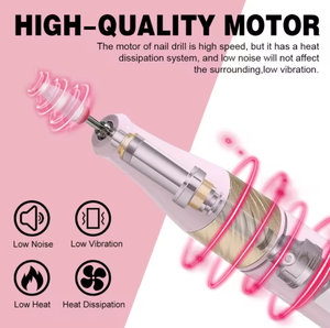 YK701, Lijadora de Uñas Profesional de 40000 RPM, Torno Eléctrico para <span class=keywords><strong>Manicura</strong></span> y Pedicura, Máquina de Taladro Rotatorio para Uñas de Gel Acrílico - Product Image 2
