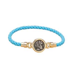 Bracelet MuShan en argent avec pièce de monnaie antique grecque d'<span class=keywords><strong>Alexandre</strong></span> et de Zeus, chaîne en corde rouge tressée 925 - Cadeau pour les occasions de mariage et de fête - Product Image 3