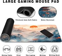 Bantalan Mouse Gaming dasar karet anti selip tepi jahit bunga sakura Jepang tersedia untuk penggunaan kantor & Rumah