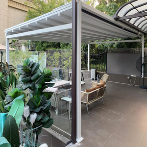 Toldo Plegable Deslizante de Aluminio - Sistema de <span class=keywords><strong>Rieles</strong></span> <span class=keywords><strong>para</strong></span> un Funcionamiento Suave, Cobertura Flexible con Techo de Tela Impermeable - Product Image 1