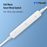 Miccell Auriculares manos libres portátiles 3,5mm Estéreo Auriculares con cable Venta al por mayor Auriculares de música con cable y auriculares
