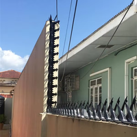 Barrière anti-escalade en acier galvanisé avec pointes, barrière de sécurité pour mur, pointes anti-escalade pour le dessus du mur, avec trous pré-percés