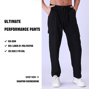 <span class=keywords><strong>Pantaloni</strong></span> in <span class=keywords><strong>Lino</strong></span> 95% Taglia EU 15 FC, Leggeri, Assorbenti, per Fitness, Corsa, Palestra, Jogging con Tasche - Product Image 2