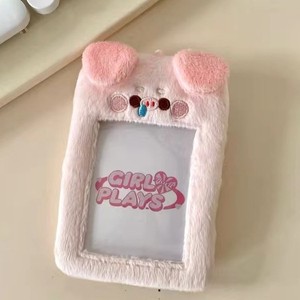 Estuche para Tarjetas Fotográficas de Peluche con Diseño de Oso y Conejo, Funda para Fotos de Ídolos de Kpop, Protector de Tarjetas de Identificación con Llavero, Colgante para Bolsa, Artículos de Papelería - Product Image 3
