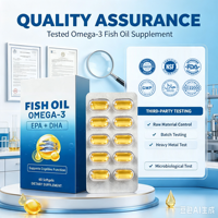 Gélules d'huile de poisson Oméga 3 en gros 1000mg, capsules certifiées Halal OEM EPA DHA pour le soutien de la santé des articulations et des yeux