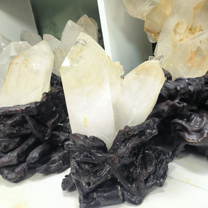 Venta al por mayor Bulk Healing Natural <span class=keywords><strong>Rock</strong></span> Large White Clear Quartz Crystal Clusters Big Stones Cluster para la venta - Product Image 2