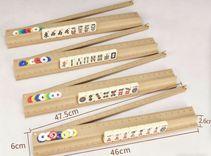 Supports de Mahjong Américains en Bois Massif de Luxe Moderne, Design Portable 2-en-1 avec Poussoirs et Règles de Tri, Durables et Écologiques - Product Image 2
