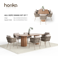 Meubles d'hôtel de luxe ensemble de table à manger en bois de patio mobilier d'extérieur moderne ensemble de table et chaises de jardin de patio de restaurant