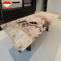 Table à manger en granit de luxe, pierres naturelles du Brésil, quartzite de Patagonie, table de forme irrégulière, table rectangulaire pour salon