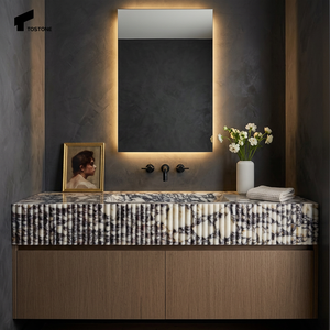 Lavabi a colonna e mobili da bagno in marmo bianco Calacatta Viola Tostone Modern per case e ville di lusso - Product Image 4