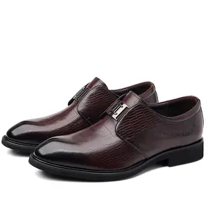 厂家批发英式皮革休闲商务正式鞋男士尖头牛皮婚鞋