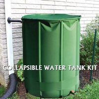 Citerne d'Eau de Jardin Flexible 750L, Réservoir de Récupération d'Eau de Pluie Portable en PVC, Bâche Souple de Stockage Flexitank