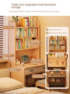 Small Apartment Integrated <strong>Desk</strong> Bookshelf Storage Drawers MDF <strong>Narrow</strong> Design for Student Home Learning Bedroom Wall <strong>Computer</strong> <strong>Desk</strong> - Product Image 2