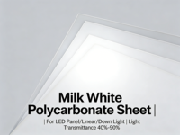 Panneau diffuseur blanc laiteux, éclairage LED uniforme, plaque en polycarbonate 1,0-2,0 mm, 1220x2440 mm, découpe sur mesure, moulage, UGR <19, RoHS, REACH