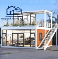 Maison conteneur panoramique en verre à ossature acier, étanche et isolée, pour appartement ou bureau, de la zone scénique de ZN